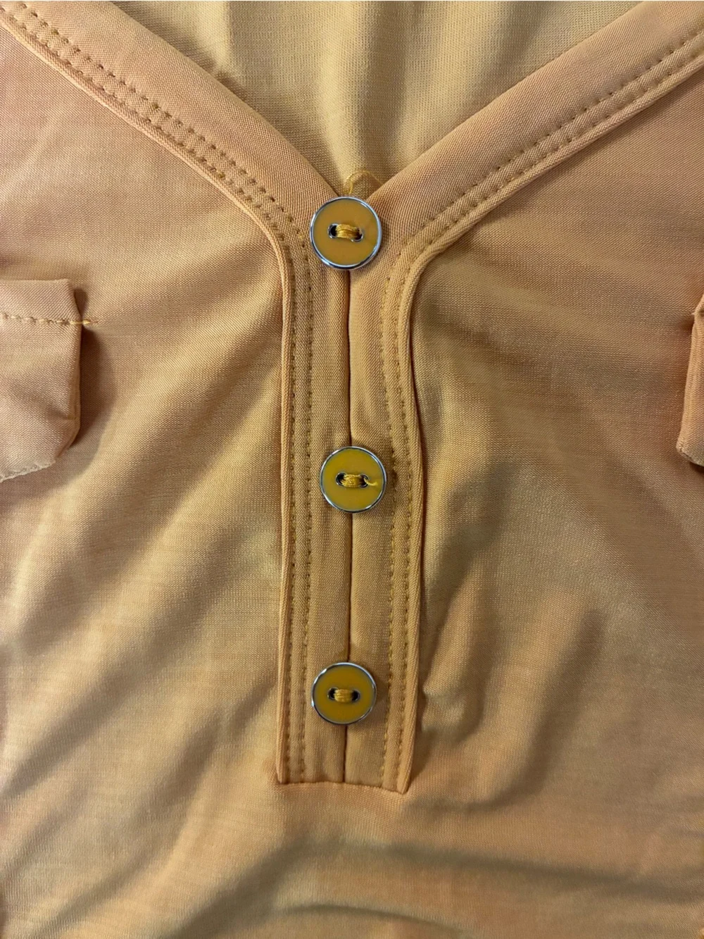 Elie McCarthy Women's Yellow Button-Front Short Sleeve Top (3X)